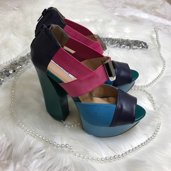 Anthropologie Color block, retro chunky  heel - Picture 3 of 8
