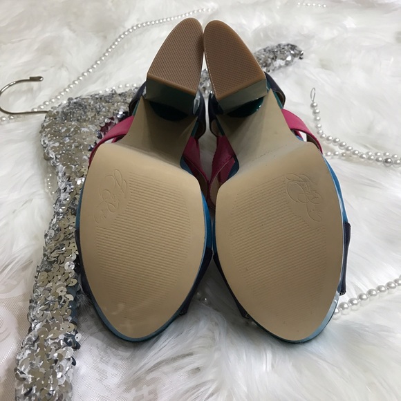 Anthropologie Color block, retro chunky  heel - Picture 4 of 8