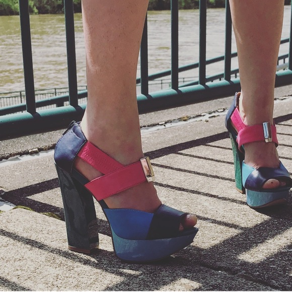 Anthropologie Color block, retro chunky  heel - Picture 8 of 8