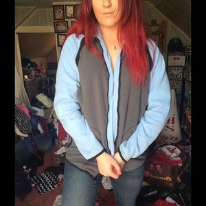 Blue and grey super soft zip up hoodie