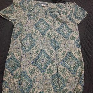Old Navy Maternity Floral Pastel Green Blouse