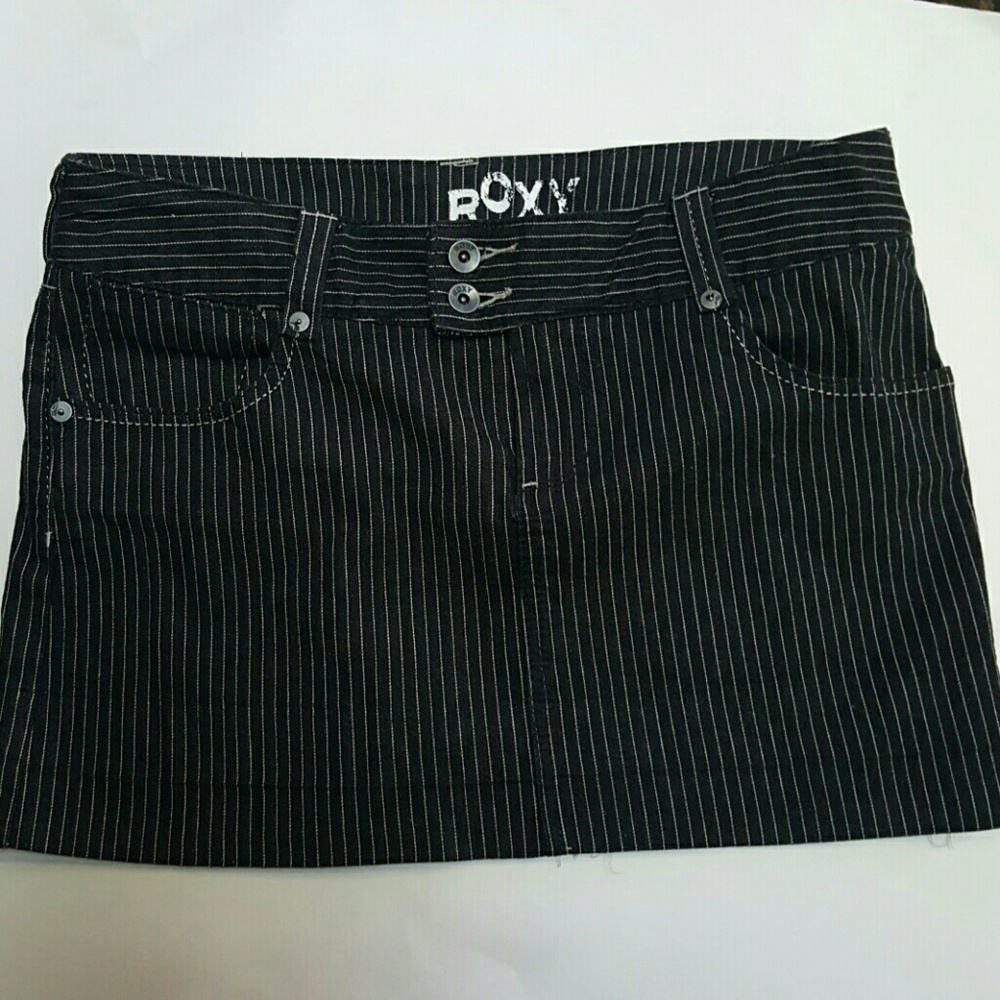 Roxy Black Denim Striped skirt sz 11