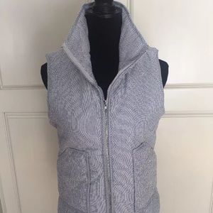 Peach Love California blue ticking quilted vest