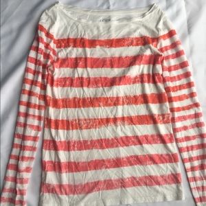 Anne Taylor loft stripe small orange cream long