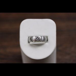 Bezel Set Diamond Platinum Ring