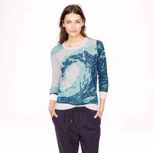 J.Crew Collection Metalic Wave Jacquarde Sweater