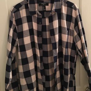 Pink/ Blue Checkered Mens Forever 21 Button up