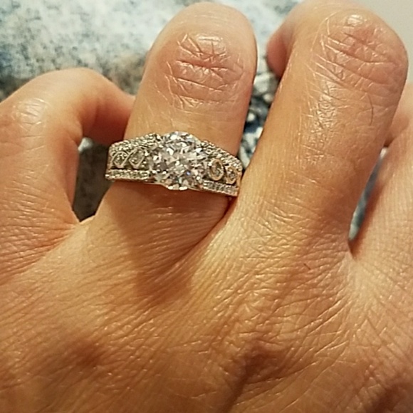 14k gold plated Engagement Ring 5 6 7 8 9 10 11 - Picture 5 of 8