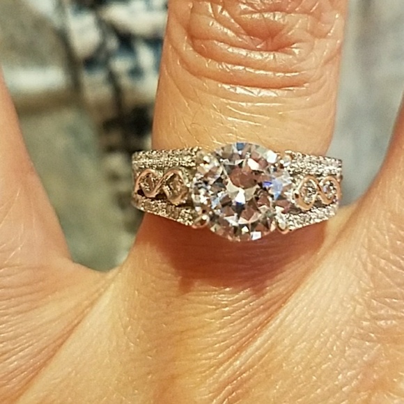 14k gold plated Engagement Ring 5 6 7 8 9 10 11 - Picture 6 of 8