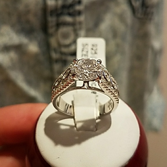 14k gold plated Engagement Ring 5 6 7 8 9 10 11 - Picture 7 of 8