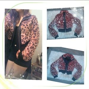 S A L E Lip Service leopard faux fur bomber jacket