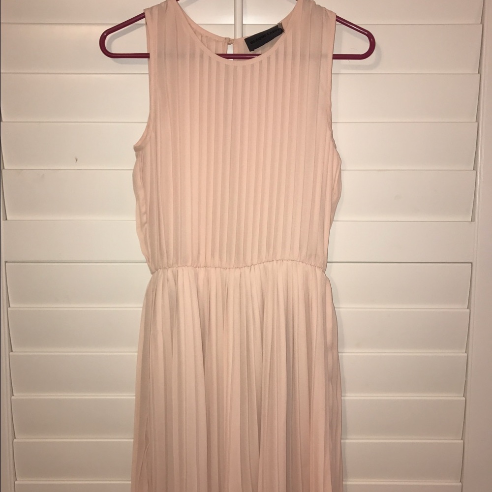 Pleated peach/nude cocktail dress