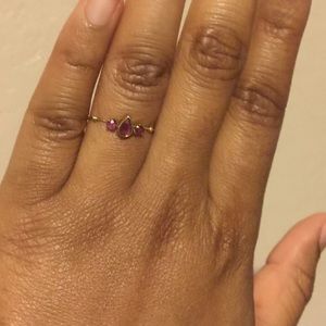 Wire thin 14k gold Ruby Ring