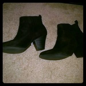 Black suede booties