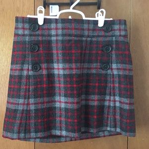 Red and black plaid wool blend GAP mini skirt!