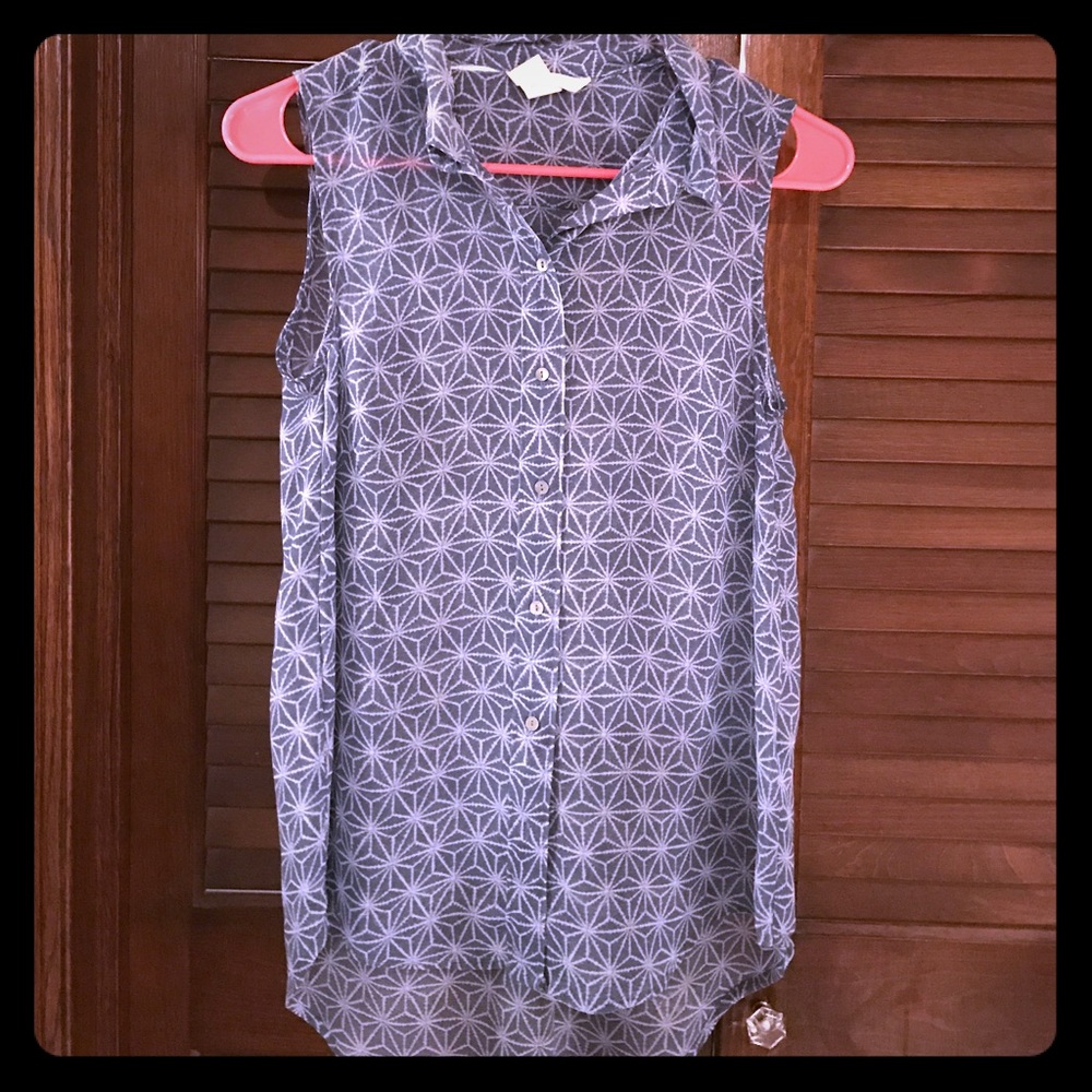 H&M Button Down Sleeveless Top Sz XS
