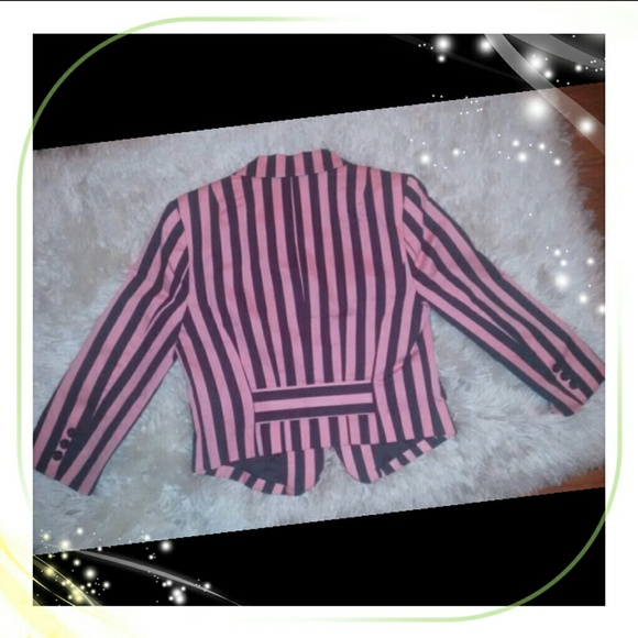 S A L E! Beetlejuice Pin Stripe Pink Blazer - Picture 3 of 4