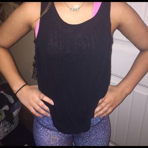 Black fringe tank top