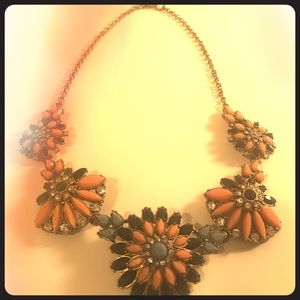 Jcrew pink and navy jewel necklace