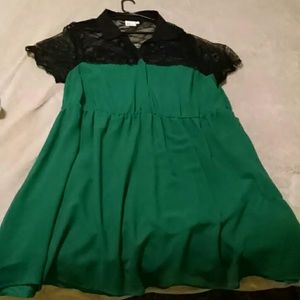 Asos Curve Green & Lace Dress