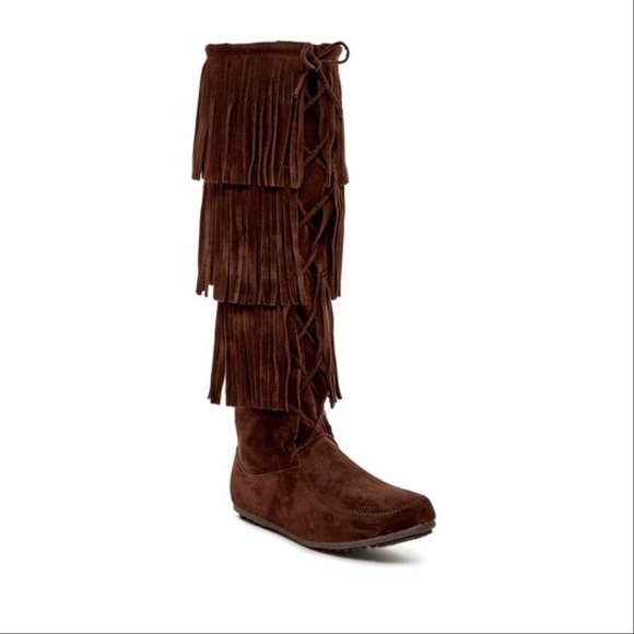 The Bedford Fringe Lace Layered Moccasin Boots - Picture 2 of 5