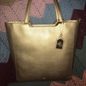 Beautiful, brand new, gold Ralph Lauren purse!