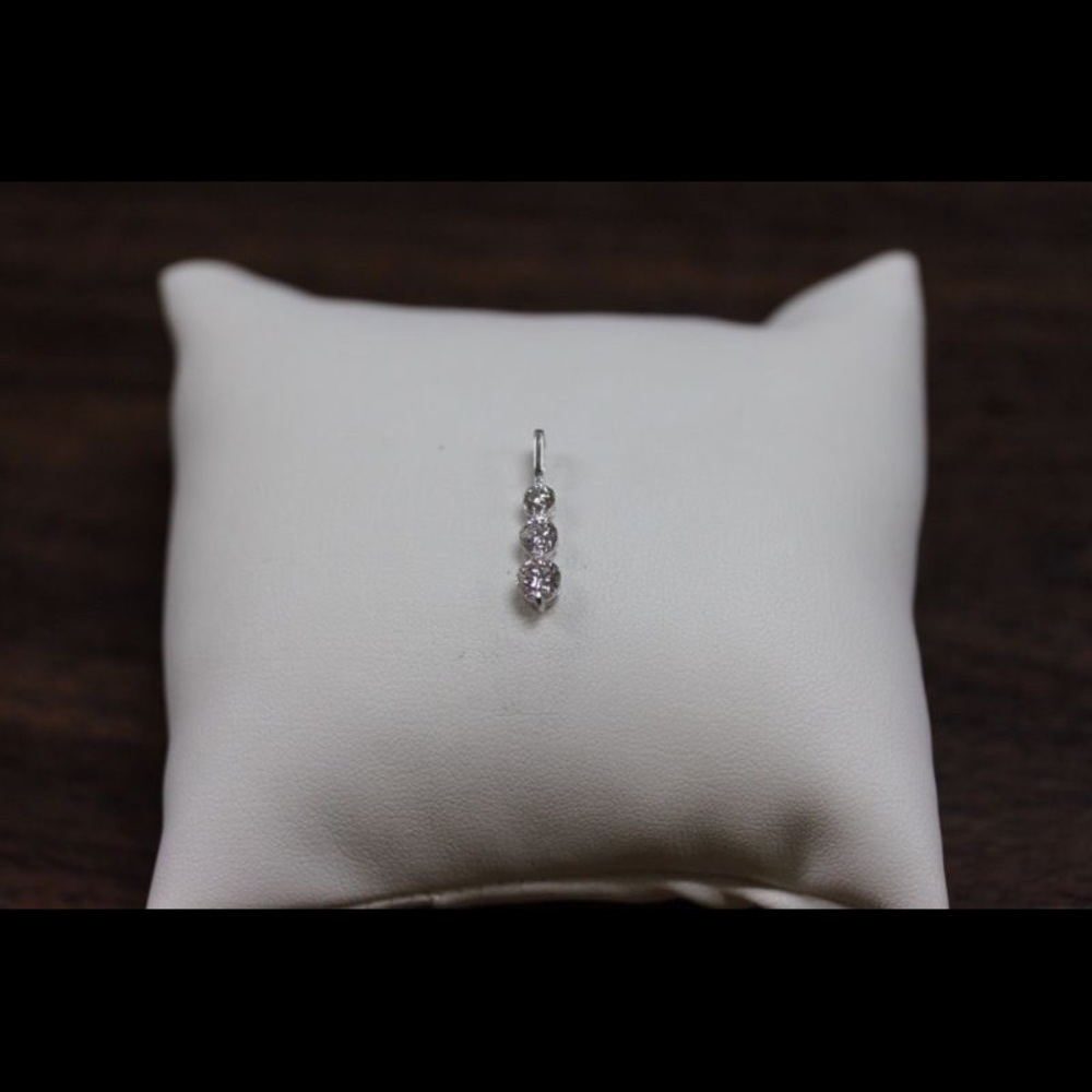 Three Graduating Diamond Charms 14K White Gold