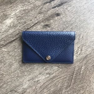 ⬇️DAGNE DOVER Blue Pebbled Leather Card Case!
