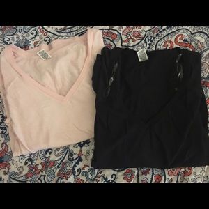 Pink long sleeve off should shirts