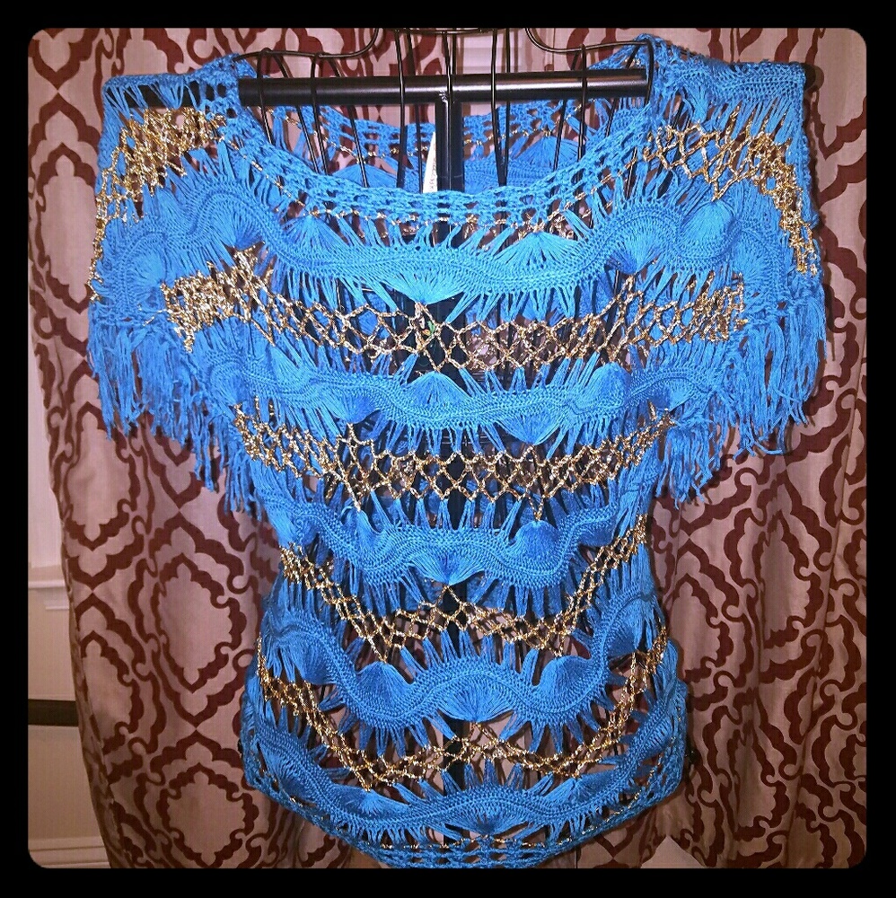 Blue and Gold shirt or beach cover up