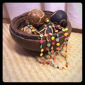 Multi Color Shell & Glass necklace. 60"