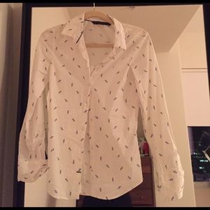 Zara Basic White Long-sleeve Shirt