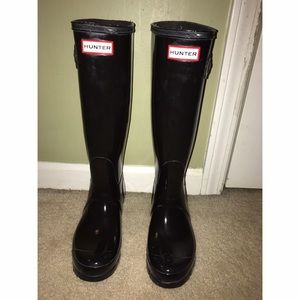 🖤Tall Black glossy hunter boots🖤BRANDNEW