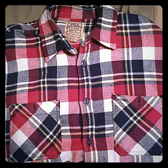 Long-sleeved true religion flannel shirt - Picture 1 of 3