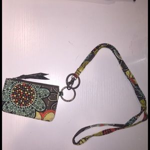 Vera Bradley detachable lanyard and wallet