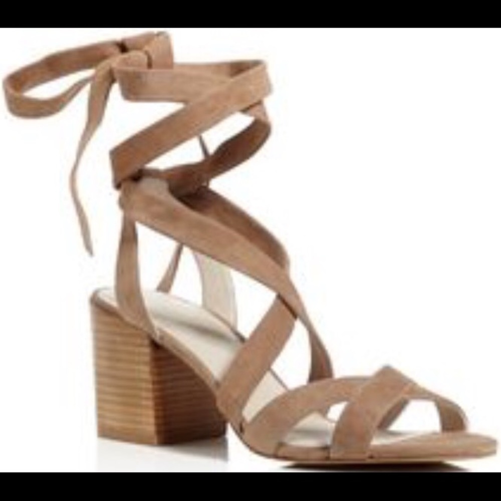 Chunky Heel Ankle Wrap Sandal