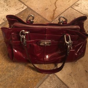 Red patent leather Coach purse