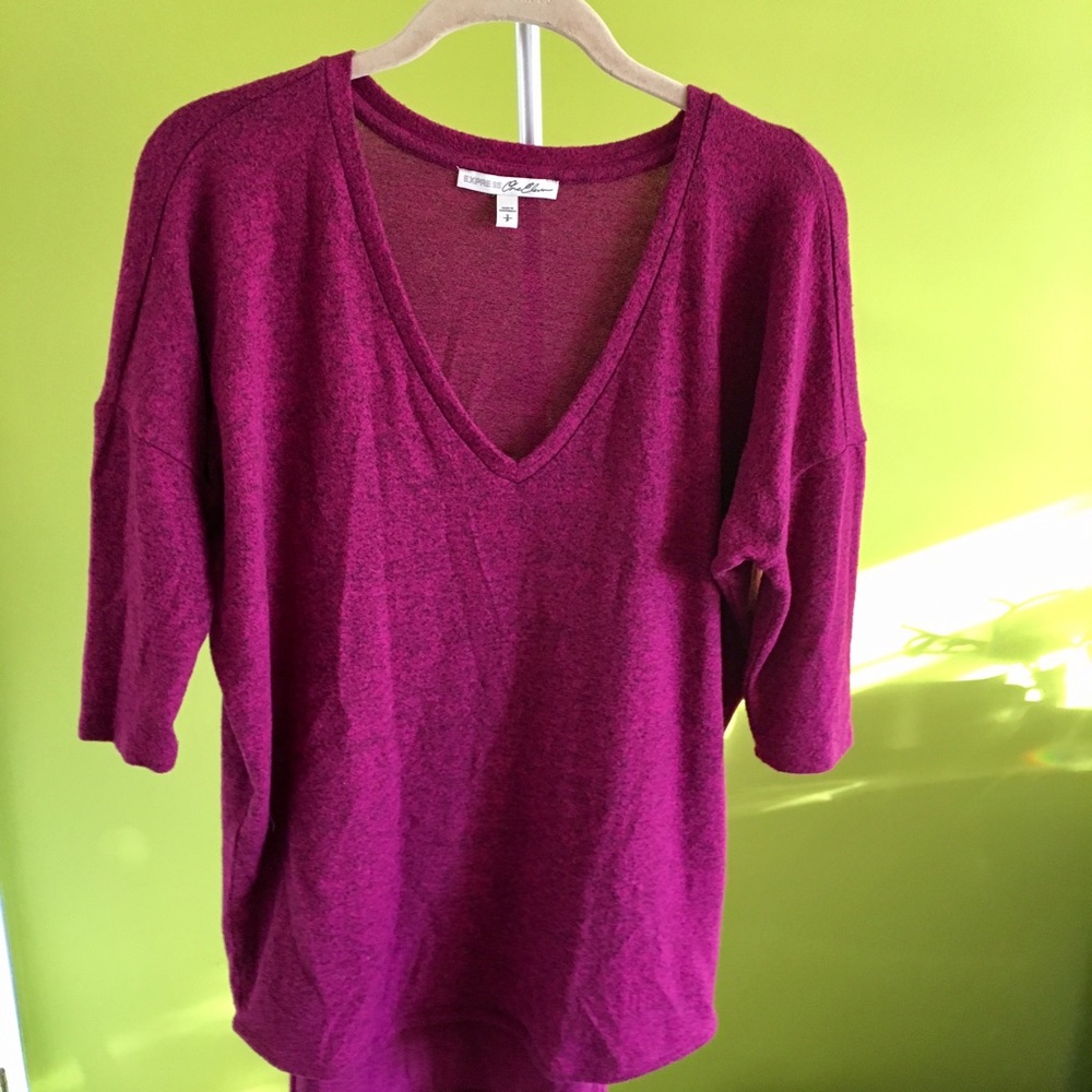Fuscia soft sweater top women's small
