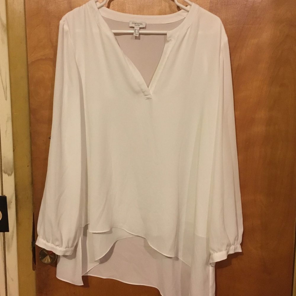 Cortefiel double layer white blouse