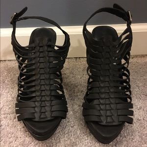 Aldo black strappy heels