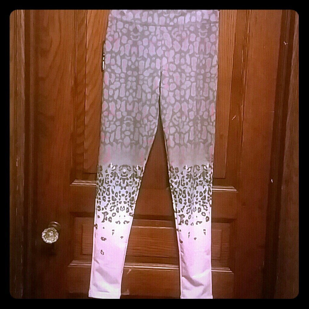 Pink Leopard Print Tights