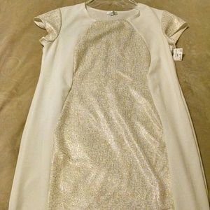 White & Gold Bodycon Dress