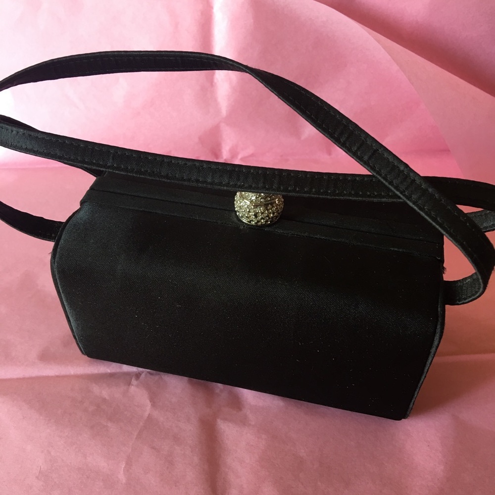 RHINESTONE SATIN CLUTCH PURSE