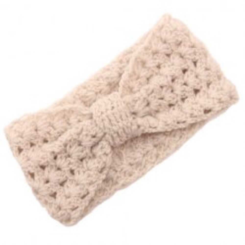 Cream knitted head band