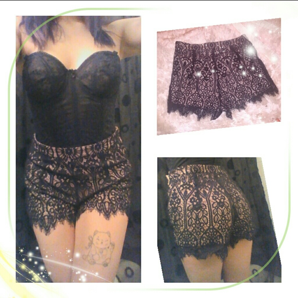 S A L E! NWOT Lace Nude High Waist Shorts