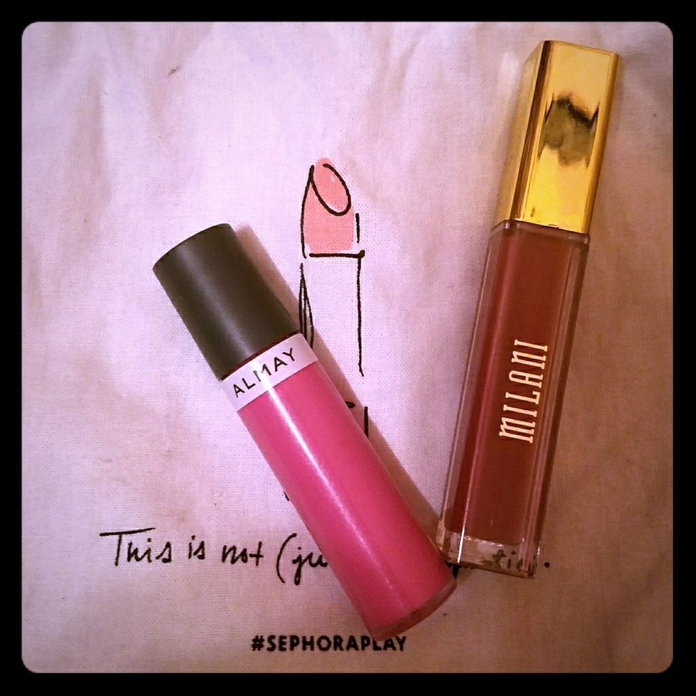 Milani liquid lipstick & Almay lipgloss