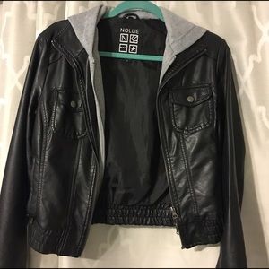 Nollie faux black leather jacket