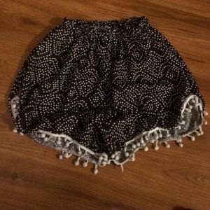 Shorts with pom poms