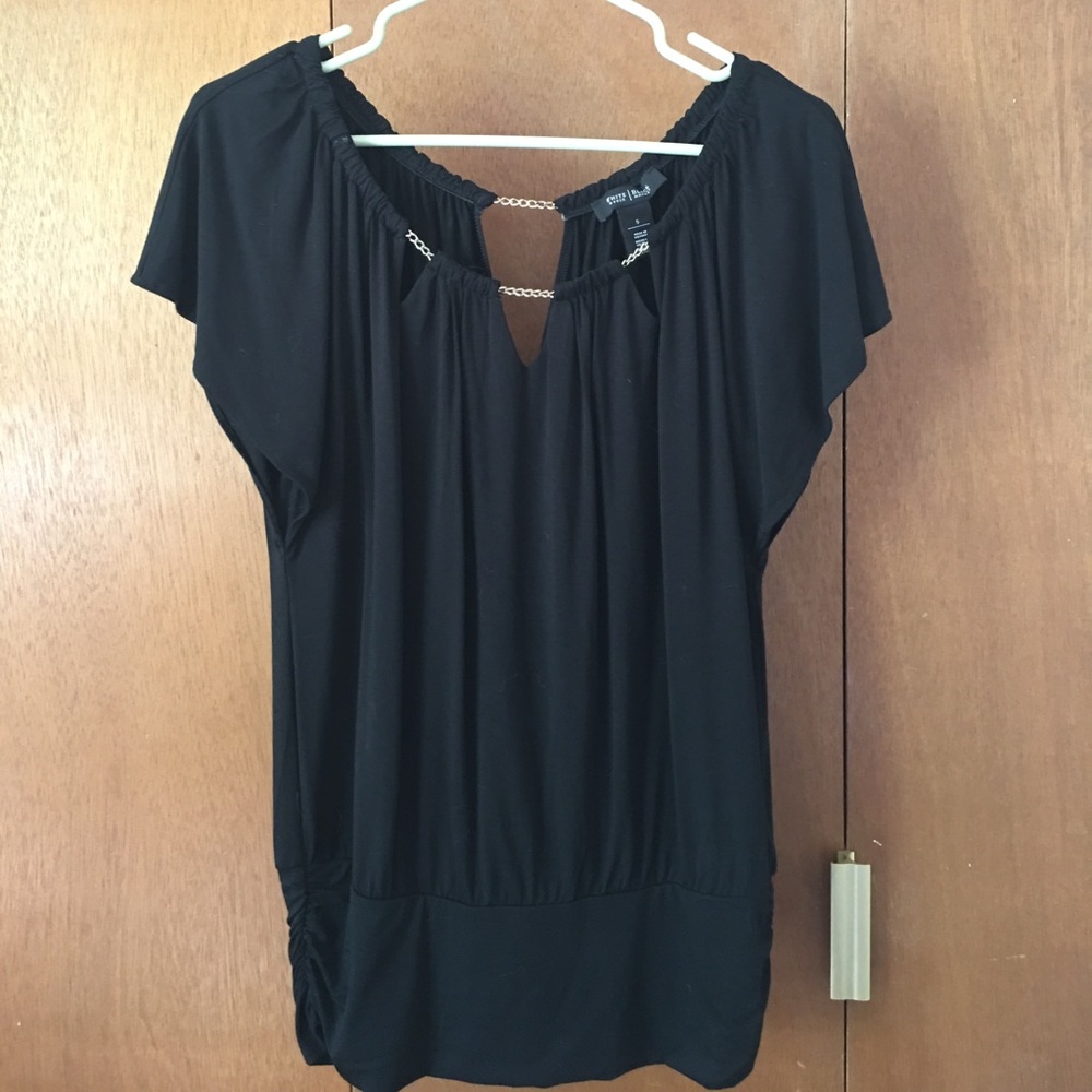 Short sleeve black White House Black Market top