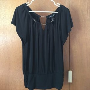 Short sleeve black White House Black Market top